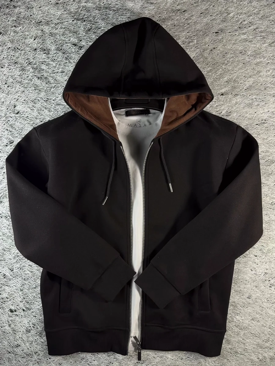 Мужское зип-худи в черном цвете