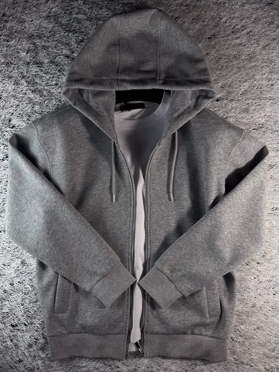 Мужское зип-худи в сером цвете