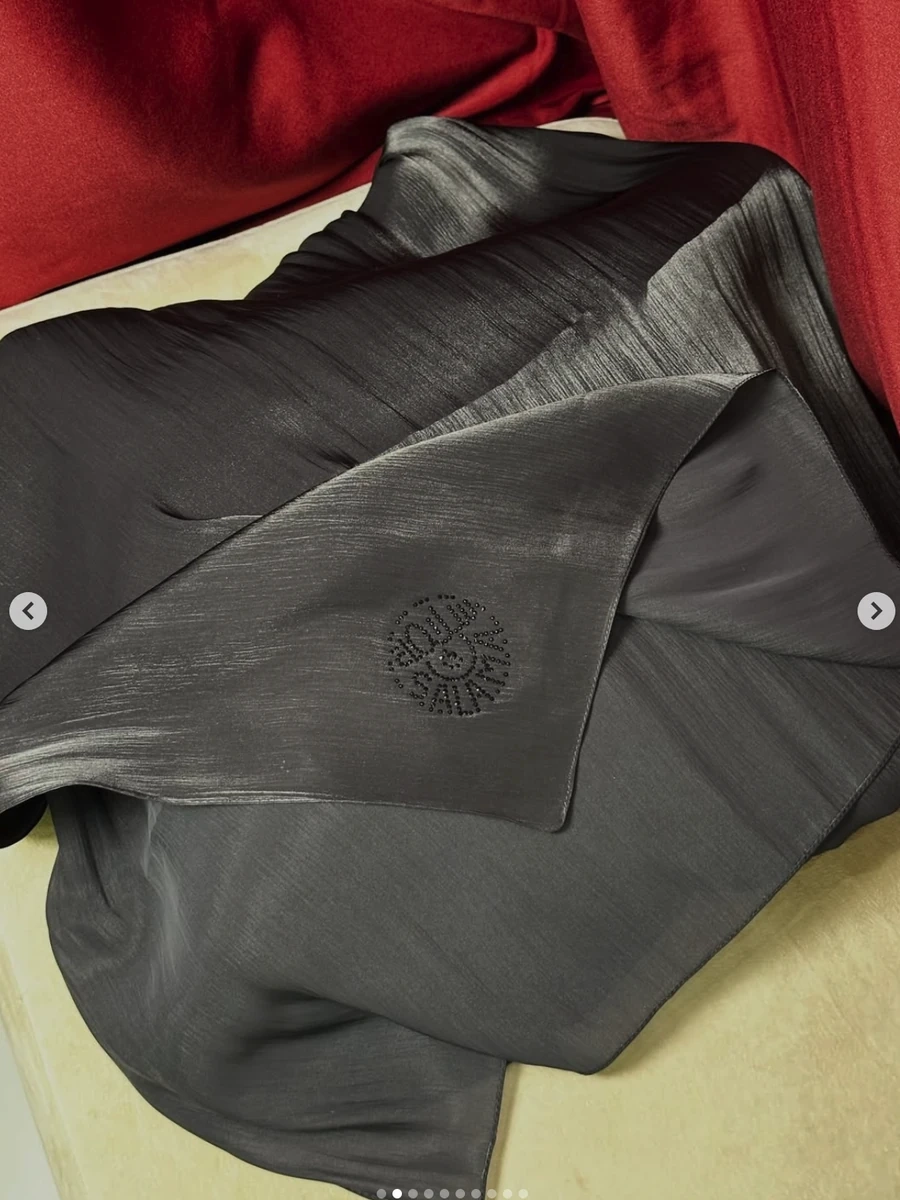 Платок из корейской органзы черный