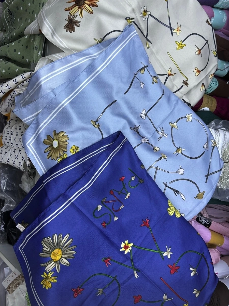 Атласные платки 90/90 5шт