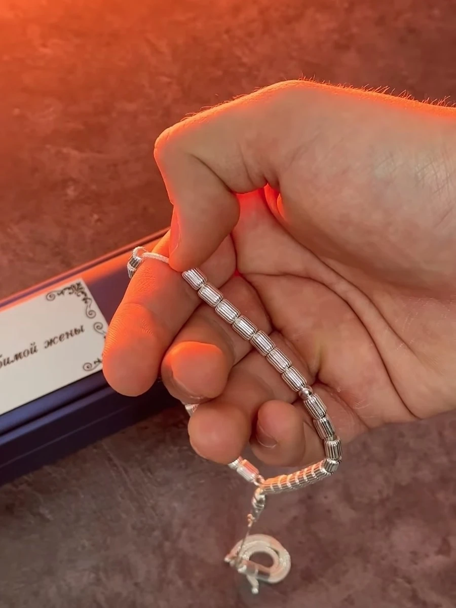 Тасбих из серебра 925 пробы