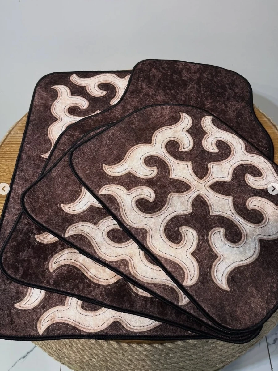 Набор этно поликов для машин, коричневый - белый