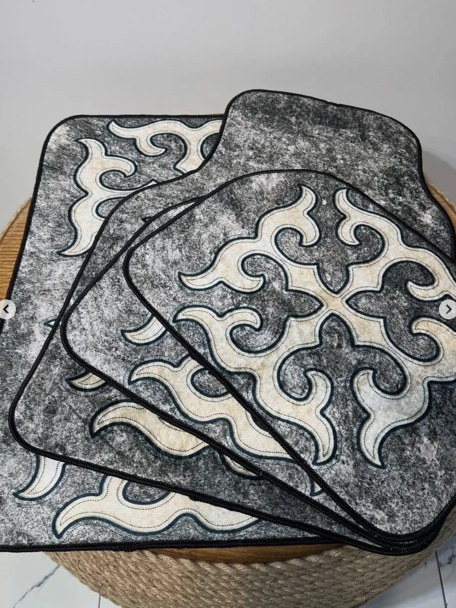 Набор этно поликов для машин, серый - белый