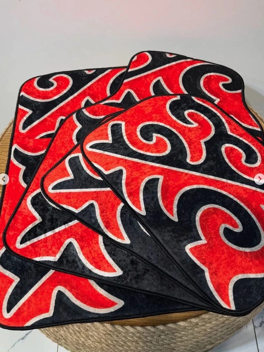 Набор этно поликов для машин, красный - черный