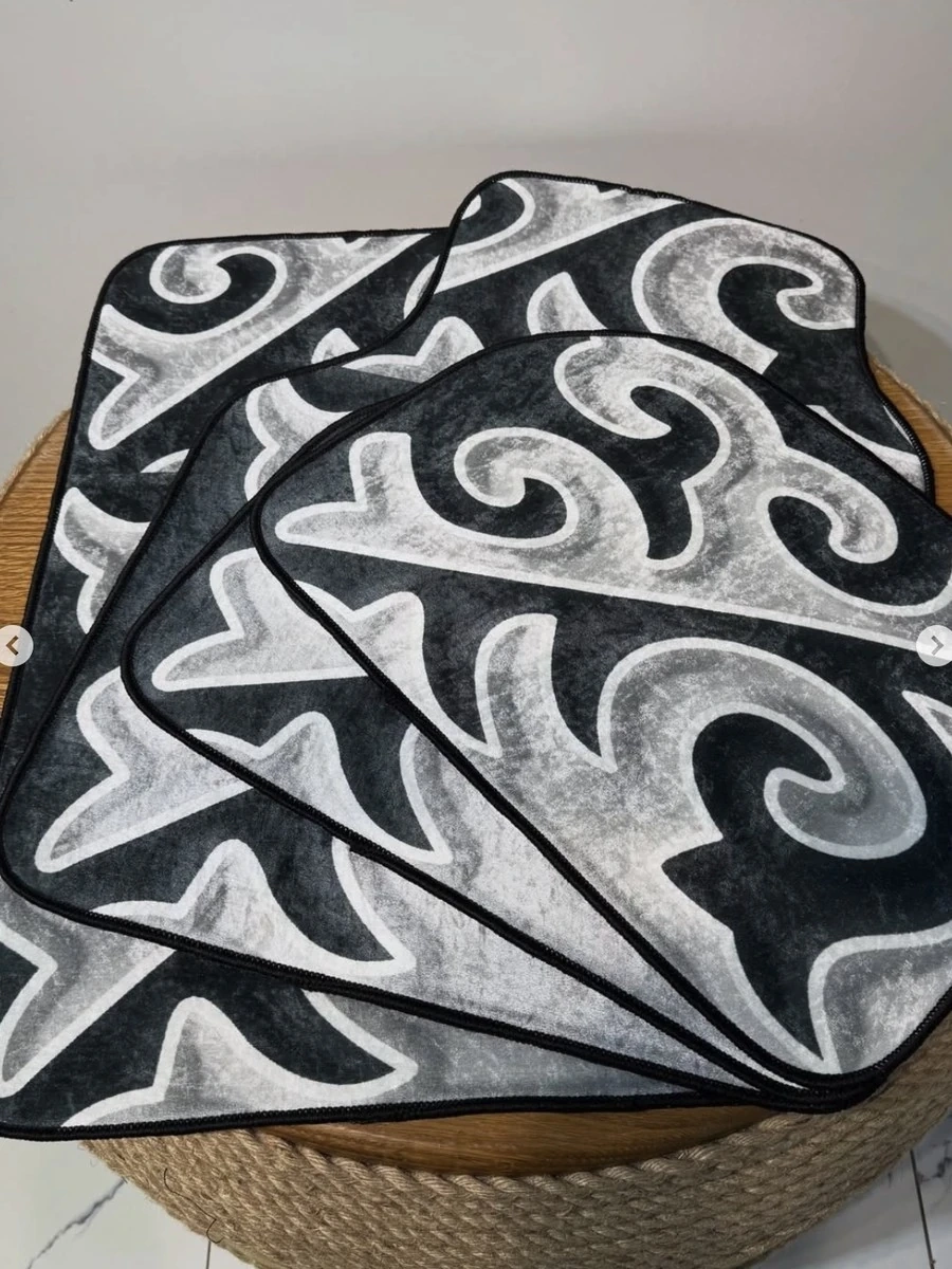 Набор этно поликов для машин, темно синий - белый